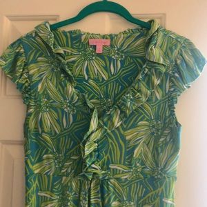 Lilly Pulitzer Lime Green & Turquoise Floral Dress